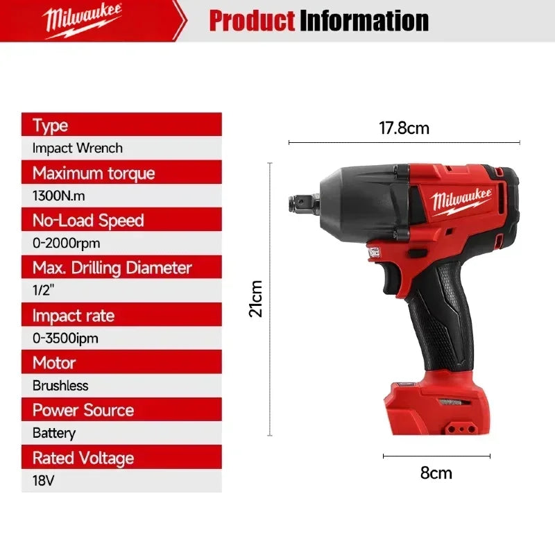 Milwaukee Tools Such as Rangefinders, Angle Grinders, Electric Wrenches, Drills, Blowers, and Impact Wrenches For 18V Battery