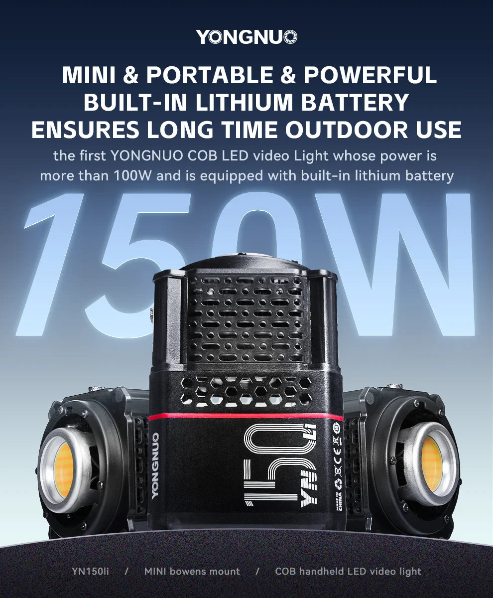 Portable 150W COB LED Video Light – Adjustable Color Temperature Kit Tidesmit