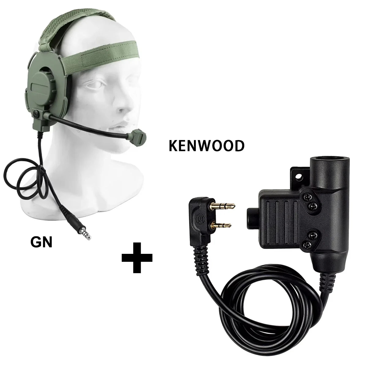 Tactical Shooting Headset with U94 PTT for Baofeng Radio - Tidesmit GN Combe 1 Tidesmit