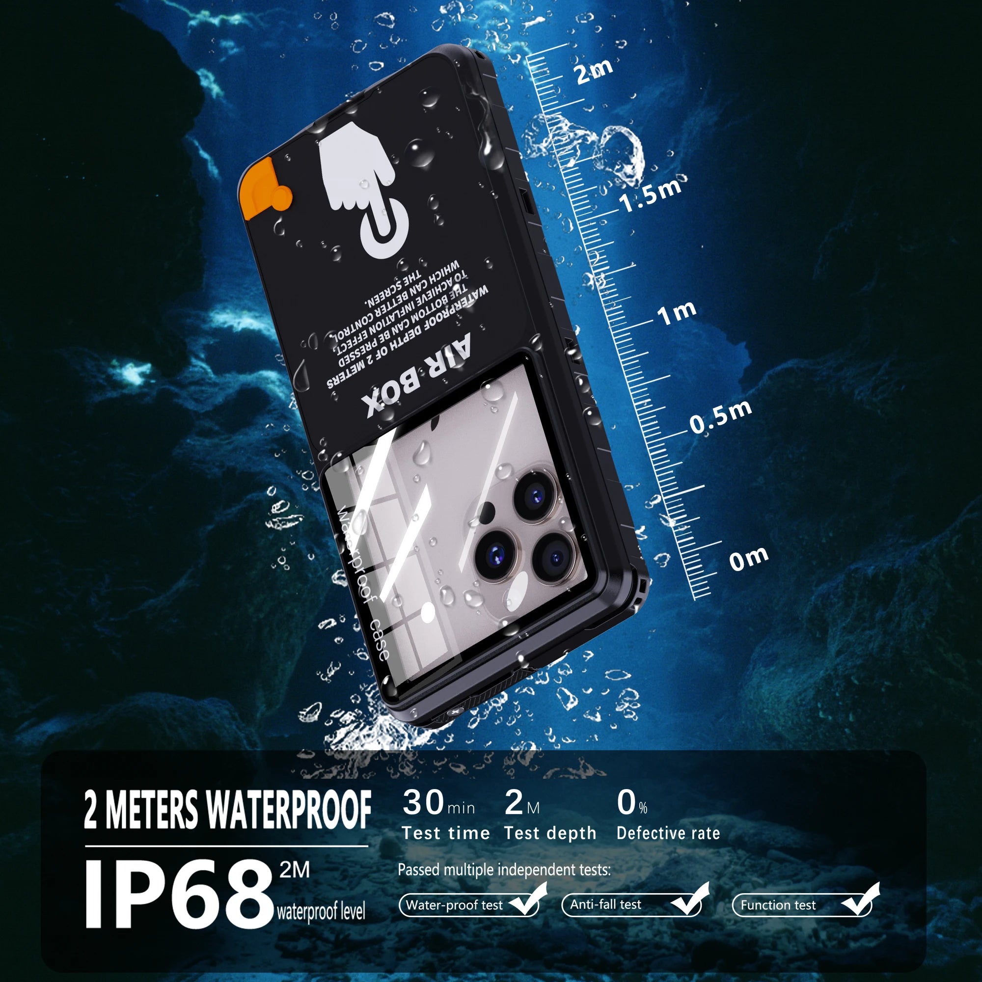 Waterproof Phone Case for 6.9 Inch Devices - IP68 Certified Shockproof Tidesmit