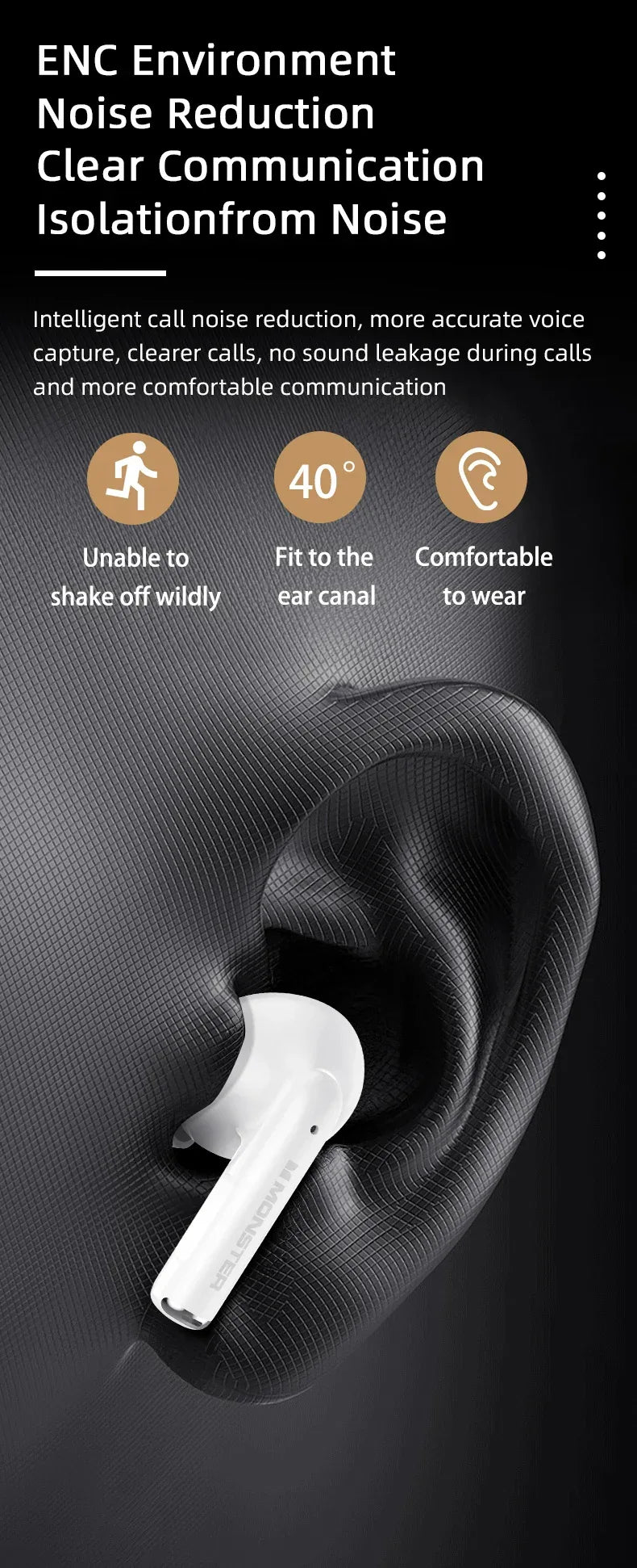 Noise Cancelling Bluetooth Earbuds TWS MQT39 | Tidesmit Tidesmit