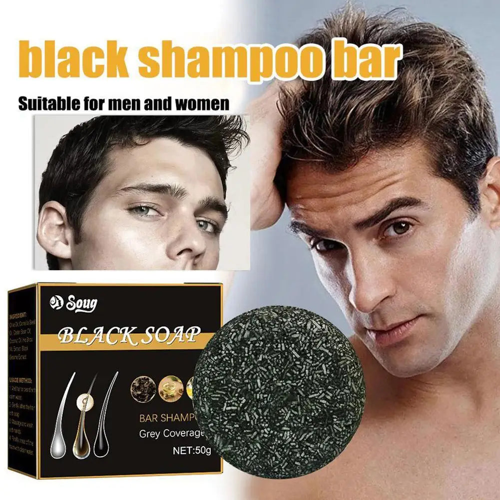 Polygonum Hair Darkening Shampoo Soap Repair Gray White Hair Color To Black Shampoo Soap Hair Nourishing Handmade Shampoo Soap