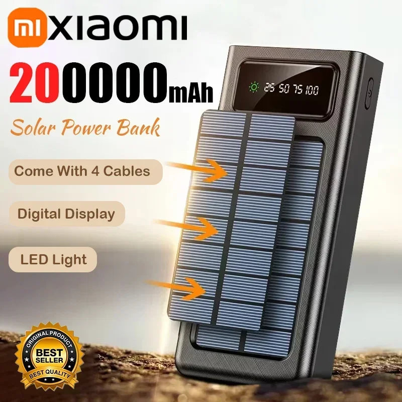 Portable Charger 200000mAh Power Bank with 4 Built-in Cables - Tidesmit Tidesmit