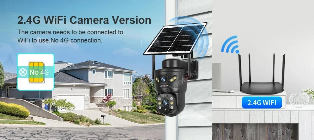 LS VISION Dual-Screen 4G/Wifi Outdoor Solar Camera Security 4K PIR Human Tracking CCTV Surveillance Camera V380 Pro Waterproof