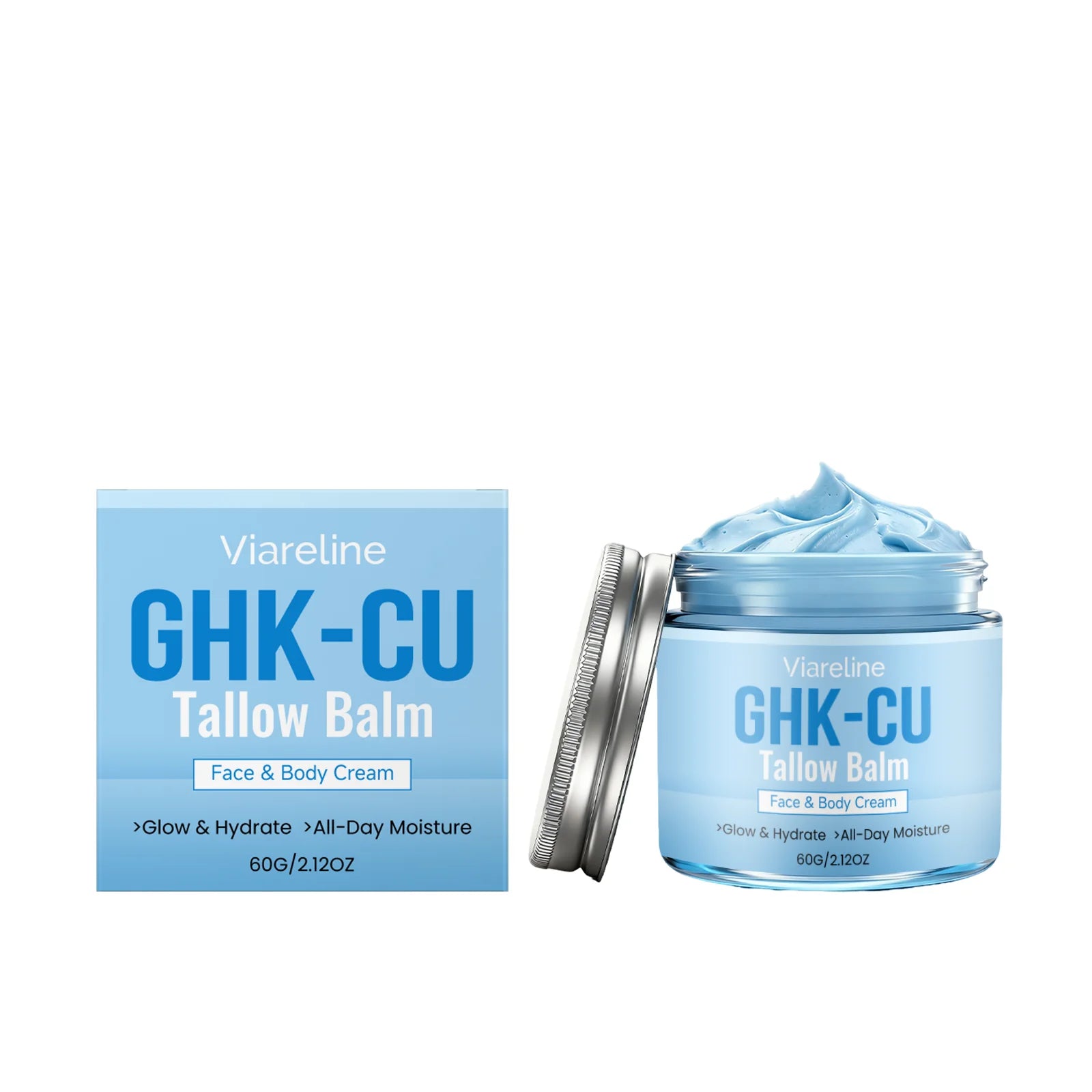 Copper Peptide Tallow Balm Blue Tansy Manuka Honey Face & Body Moisturizer Dry Sensitive Skin Natural Healing Grass Fed 60g