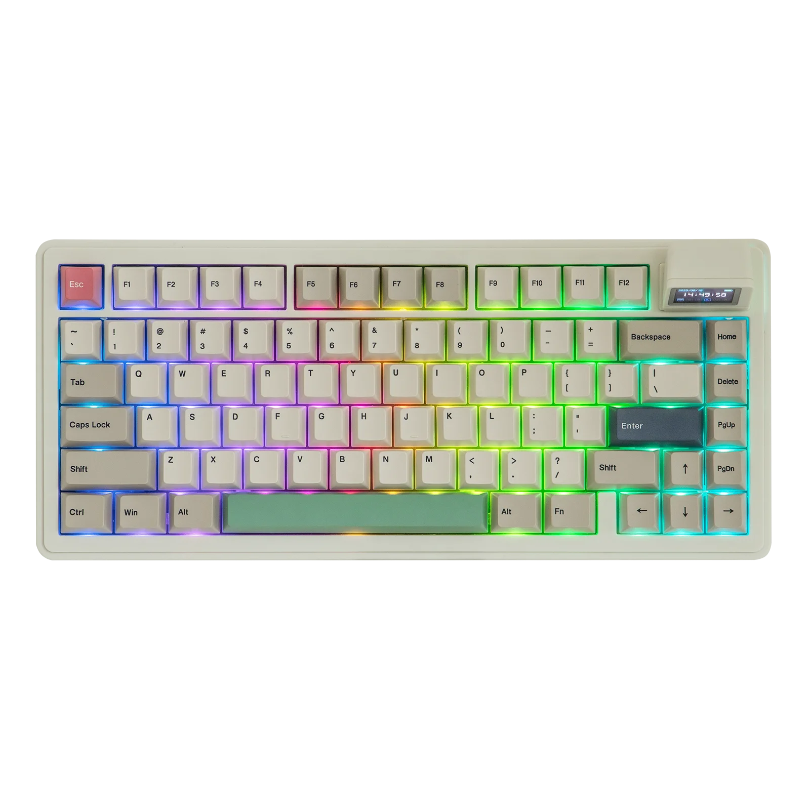 EPOMAKER RT82 QMK/VIA 75% US QWERTY Layout Hot-Swap Gasket Wired/BT 5.0/2.4GHz Wireless Mechanical Keyboard with LCD Screen
