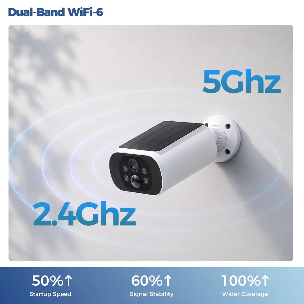 ALEVIO 2.5K Outdoor Solar Camera Wireless Cam WIFI Ultra Standby Time PIR Motion Light Color Night Vision AI Detect Battery Cam