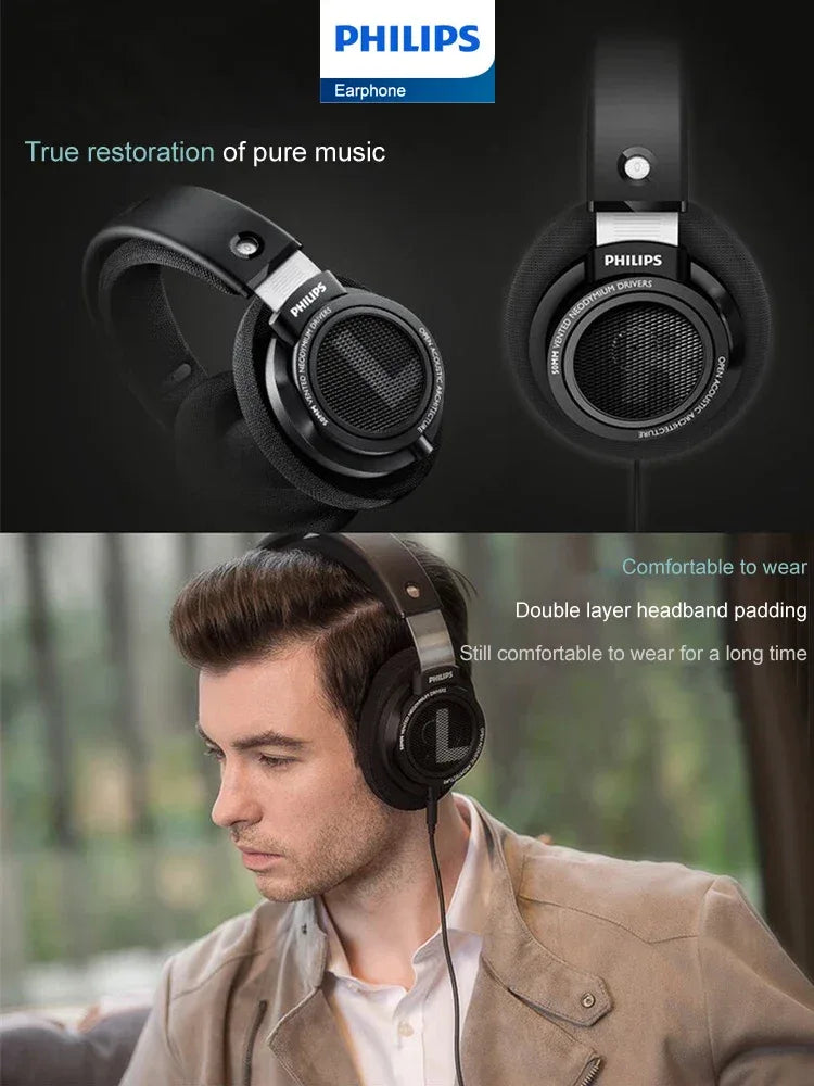Philips SHP9500 HiFi Open-Back Wired Headphones by Tidesmit Tidesmit