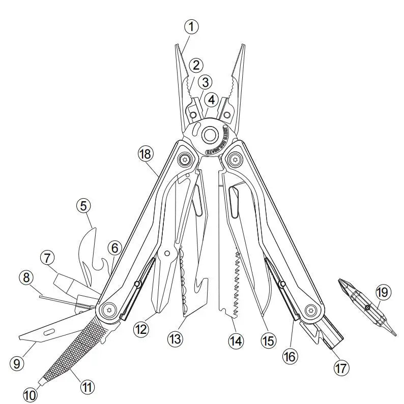 Daicamping DL7 Titanium G10 Stainless Handle Outdoor Camping Folding EDC Multi Tools Pliers Hand Tools Set Multi-tools Kit