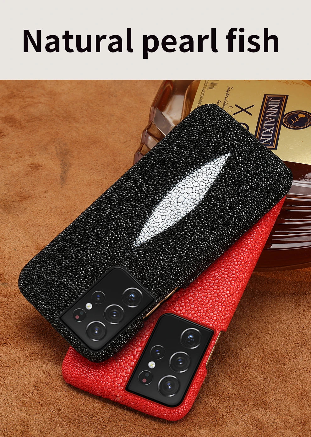 Stingray Leather Phone Case for Galaxy S24 S23 Ultra | Slim Drop Protection Tidesmit
