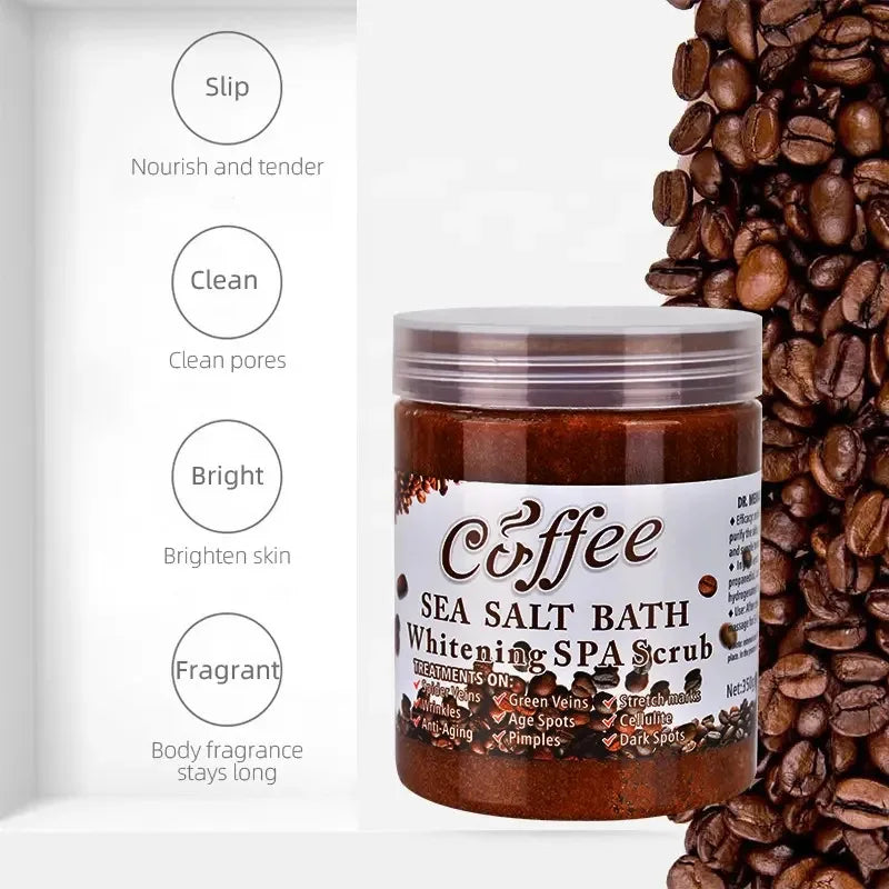 Coffee Body Scrub Exfoliating Salt Cream for Cellulite - 350g Scrubs Treatments Tidesmit