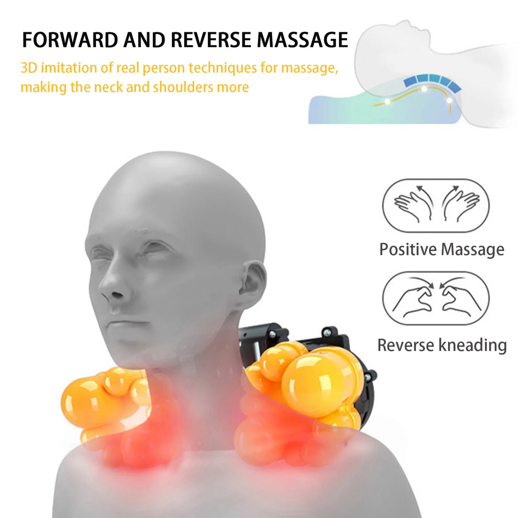 Tidesmit Neck Massager Pillow with Heat – Deep Tissue Muscle Relief Massage Cushion Tidesmit