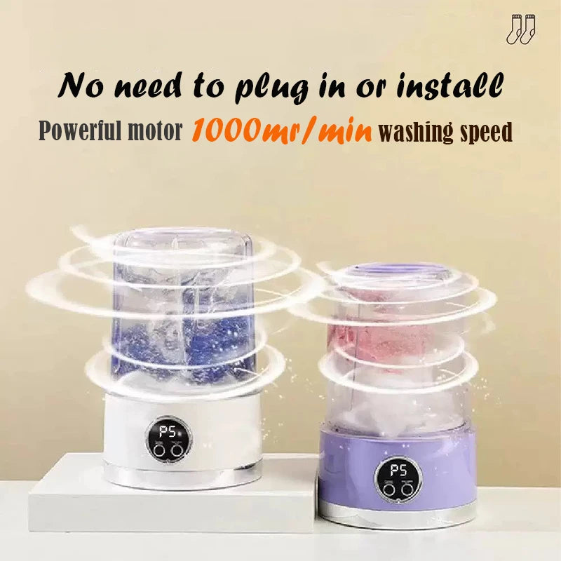 Tidesmit portable wireless mini washing machine for travel, washing socks and underwear in a compact laundry bucket