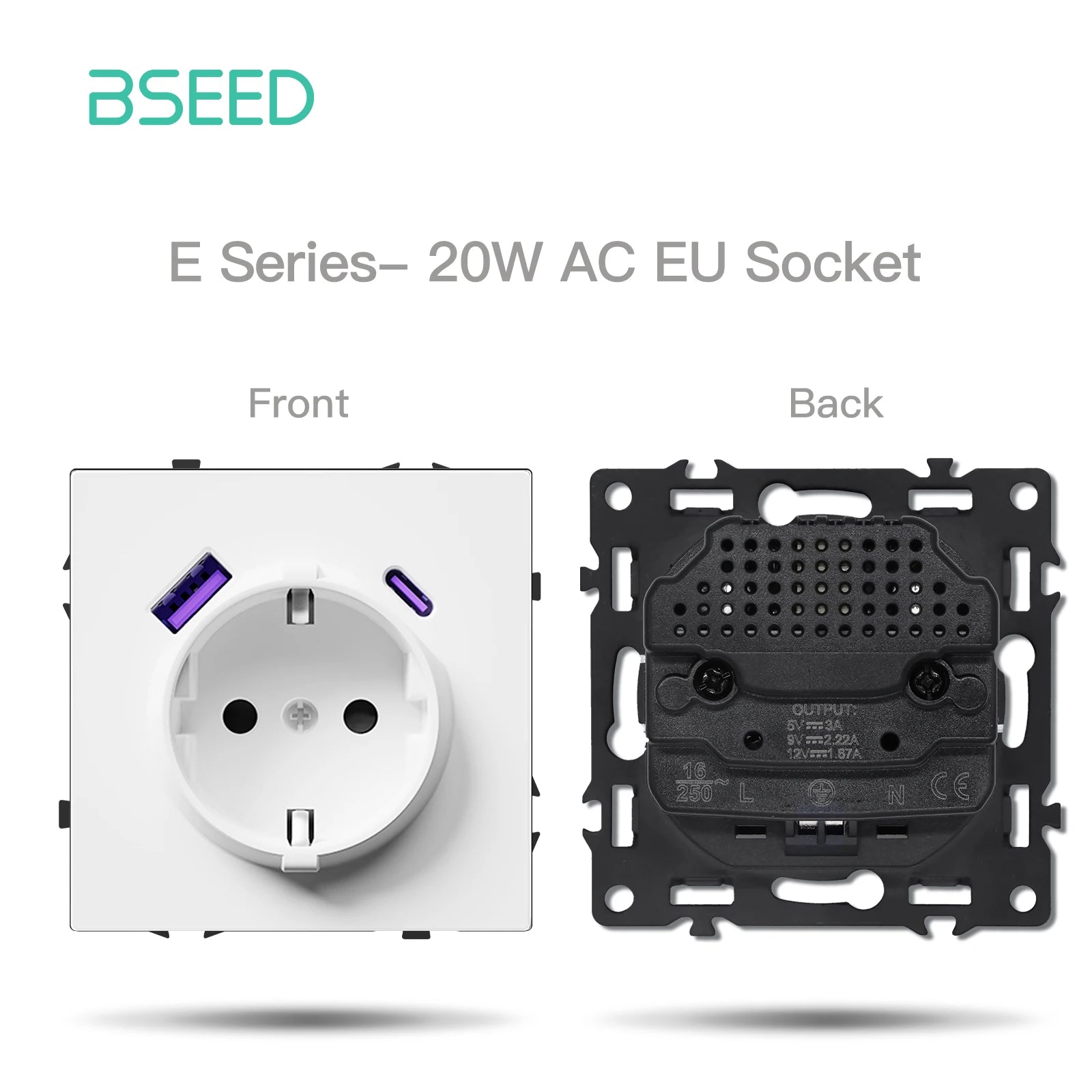 BSEED Zigbee Smart Electric Water Gas Boiler Floor Heating Thermostat Large Panels EU/FR Socket Modules Plastic Frames DIY Parts