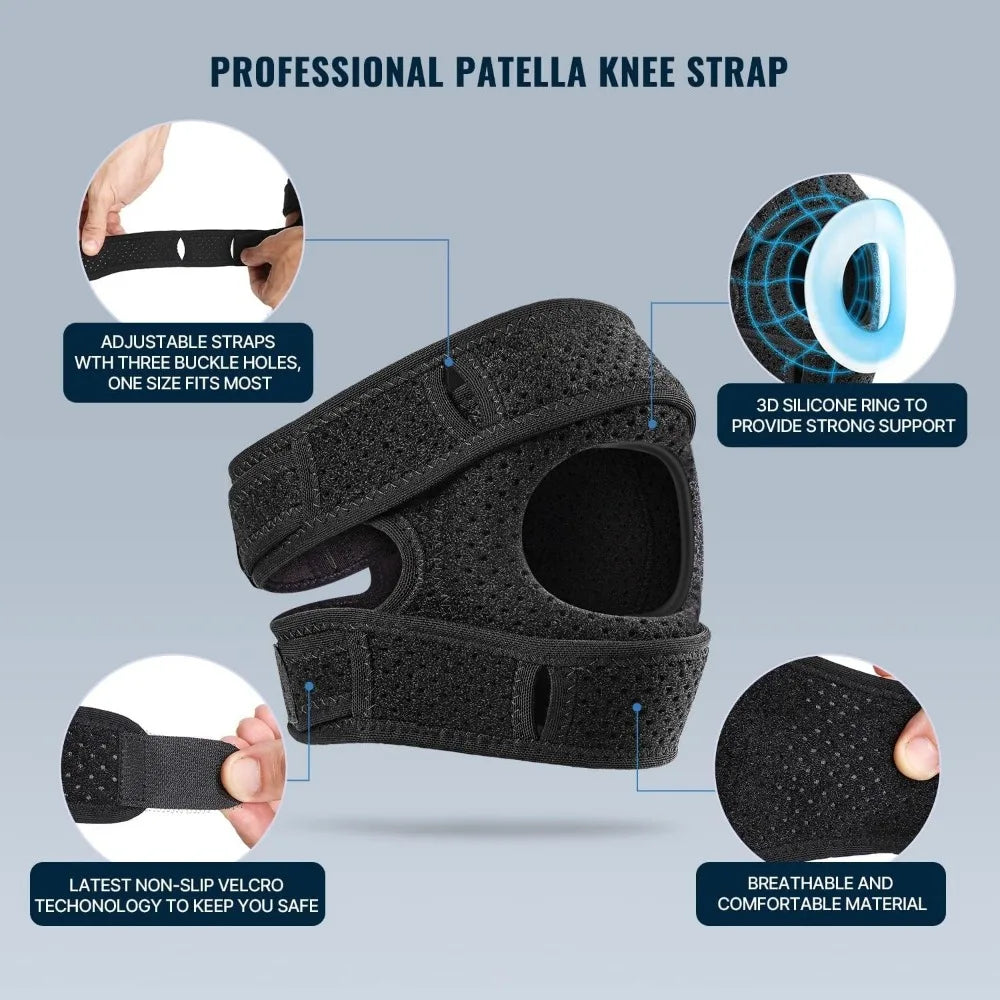 Patella Knee Brace for Women Men,Patellar Tendon Support Strap for Arthritis Tendonitis Running  Knee Hiking Basketball-1 pair