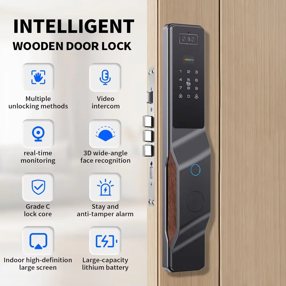 Tuya Smart Lock With Camera, Password, And Facial Recognition Unlocking - Remote Unlocking Smart Intelligent Lock