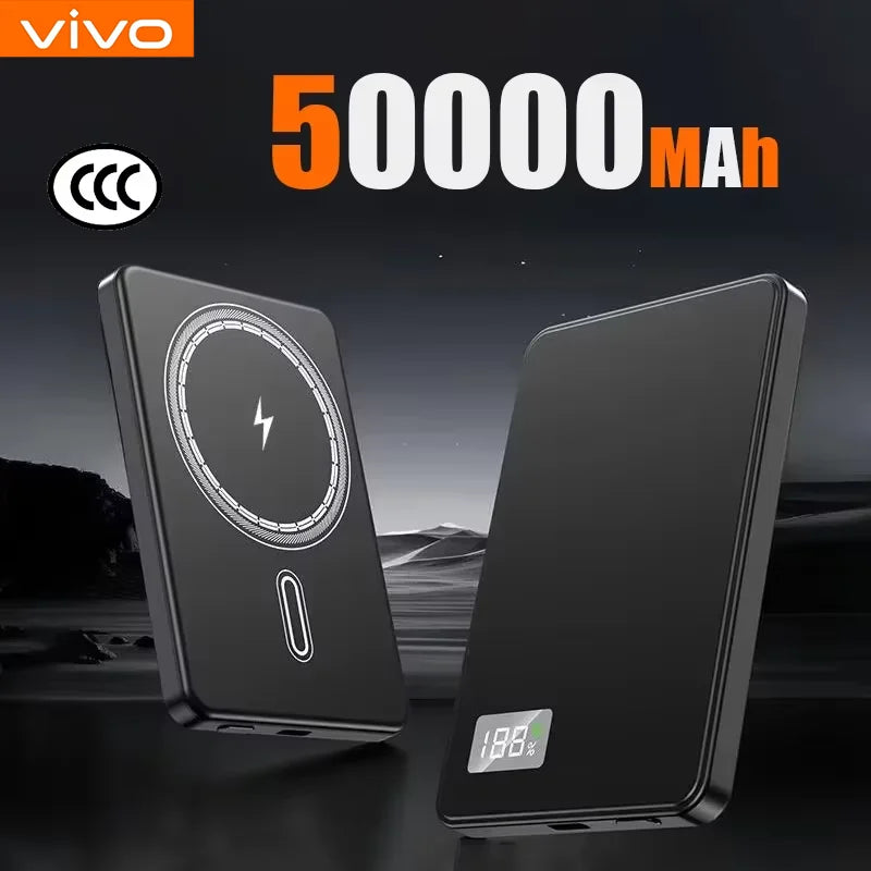 Tidesmit Magnetic Fast Charging Power Bank 50000mAh PD Portable Charger Black 50000mAh Tidesmit