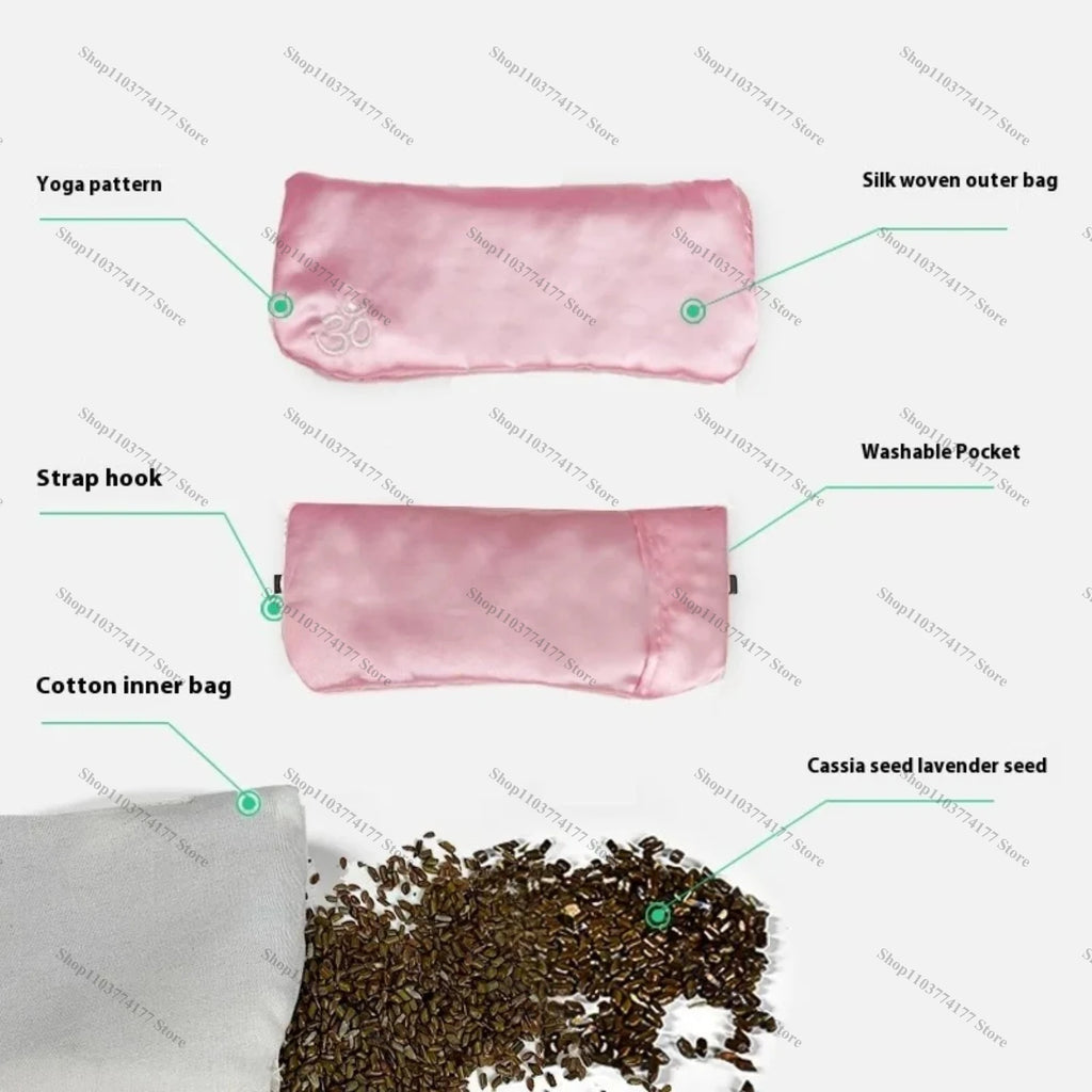 Lavender Eye Pillow for Relaxation Yoga Sleep Weighted Eye Mask for Headache Sinus, Aromatherapy Moist Heat Compress
