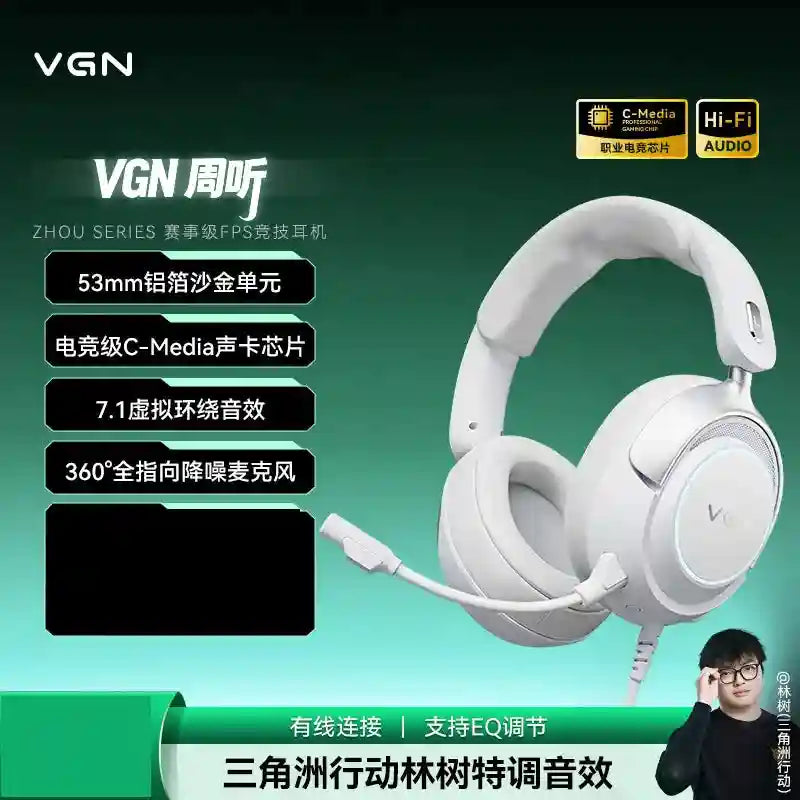 Wireless Gaming Headset with Active Noise Cancellation - Tidesmit Pro White Tidesmit