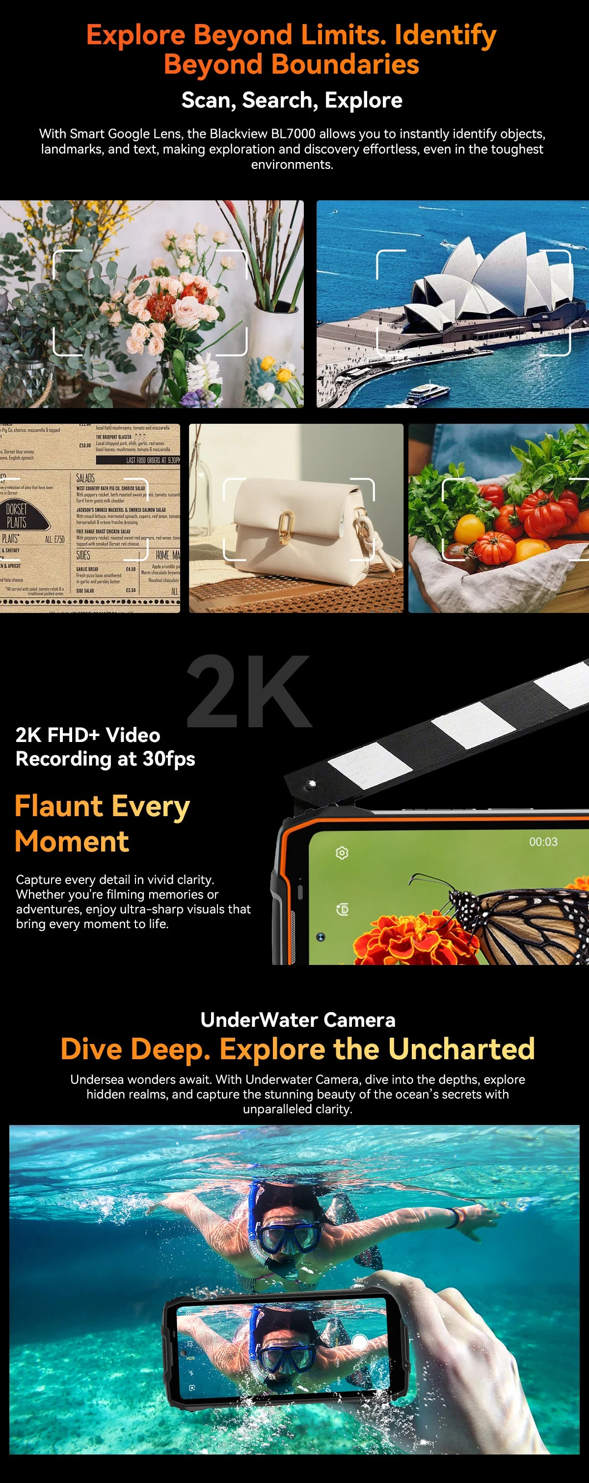 BLACKVIEW BL7000 5G AI Rugged Phone Deepseek GPT Android 15 Smartphone, 6.78" HD+2.4K Display 120Hz, 8GB RAM 256GB, 7500Amh