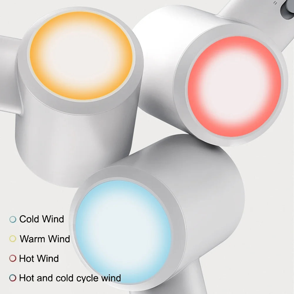 Xiaomi Mijia H501 SE high-speed hair dryer with color-coded temperature LED indicators for hot, warm, and cold airflow.