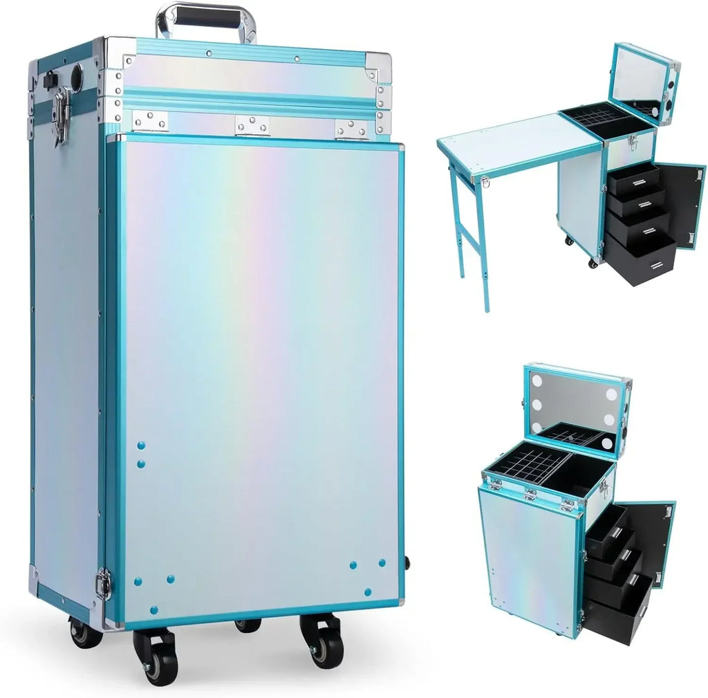 Portable Rolling Manicure Table - Foldable Beauty Cart for Salons Massage Chairs Tidesmit