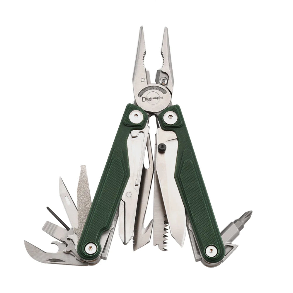 Daicamping DL7 Titanium G10 Stainless Handle Outdoor Camping Folding EDC Multi Tools Pliers Hand Tools Set Multi-tools Kit