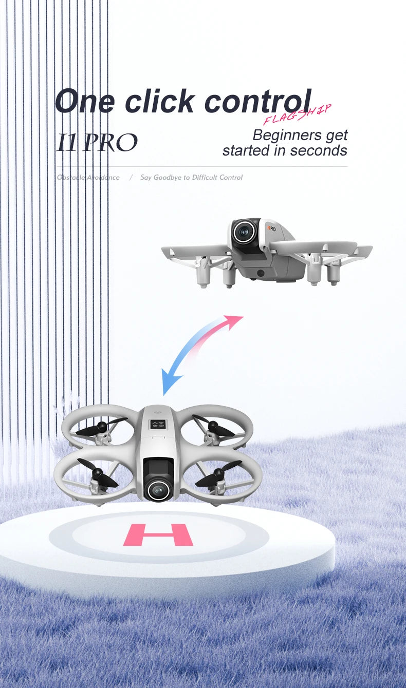 Mini 4K Camera Drone - Obstacle Avoidance & Foldable Design (i1PRO) Tidesmit