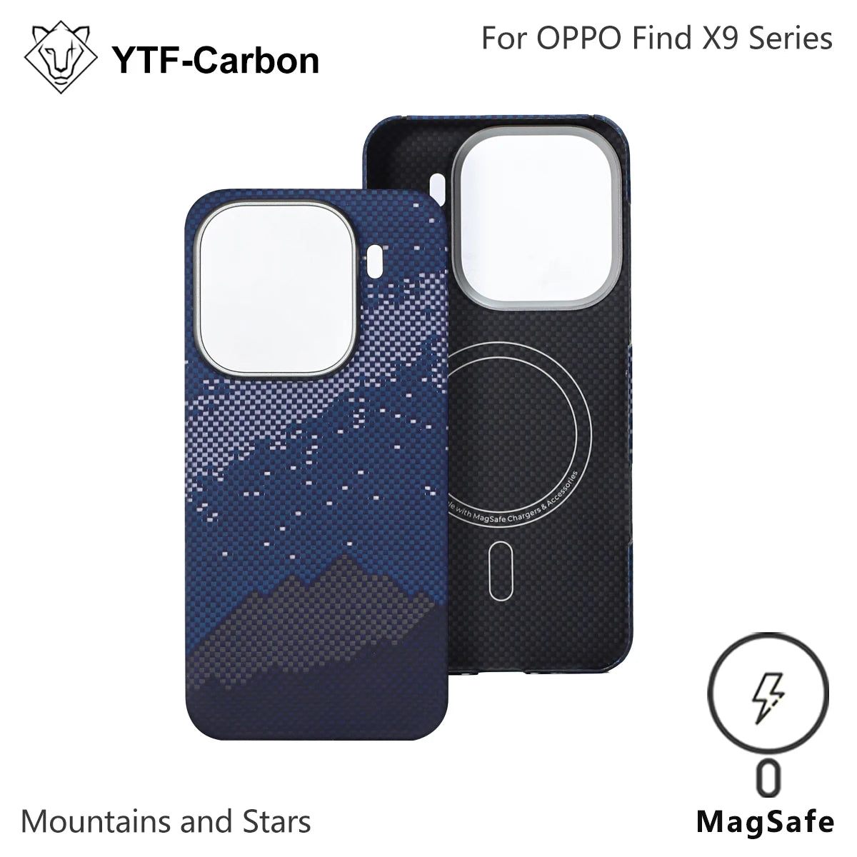 Oppo Find X9 Pro Carbon Fiber Case - Slim Magnetic Protection Moon curtain M Carbon Fiber Tidesmit
