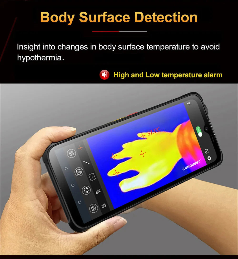 CONQUEST 5G Smartphone Network108MP Camera 12GB 512GB 66W Thermal Imaging  IP68 Waterproof NFC