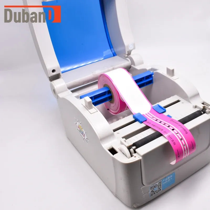 200pcs Roll Free Print Self-Adhesive Barcode Wristband Thermal Sensitive Disposable Wristband QR Code Bracelet
