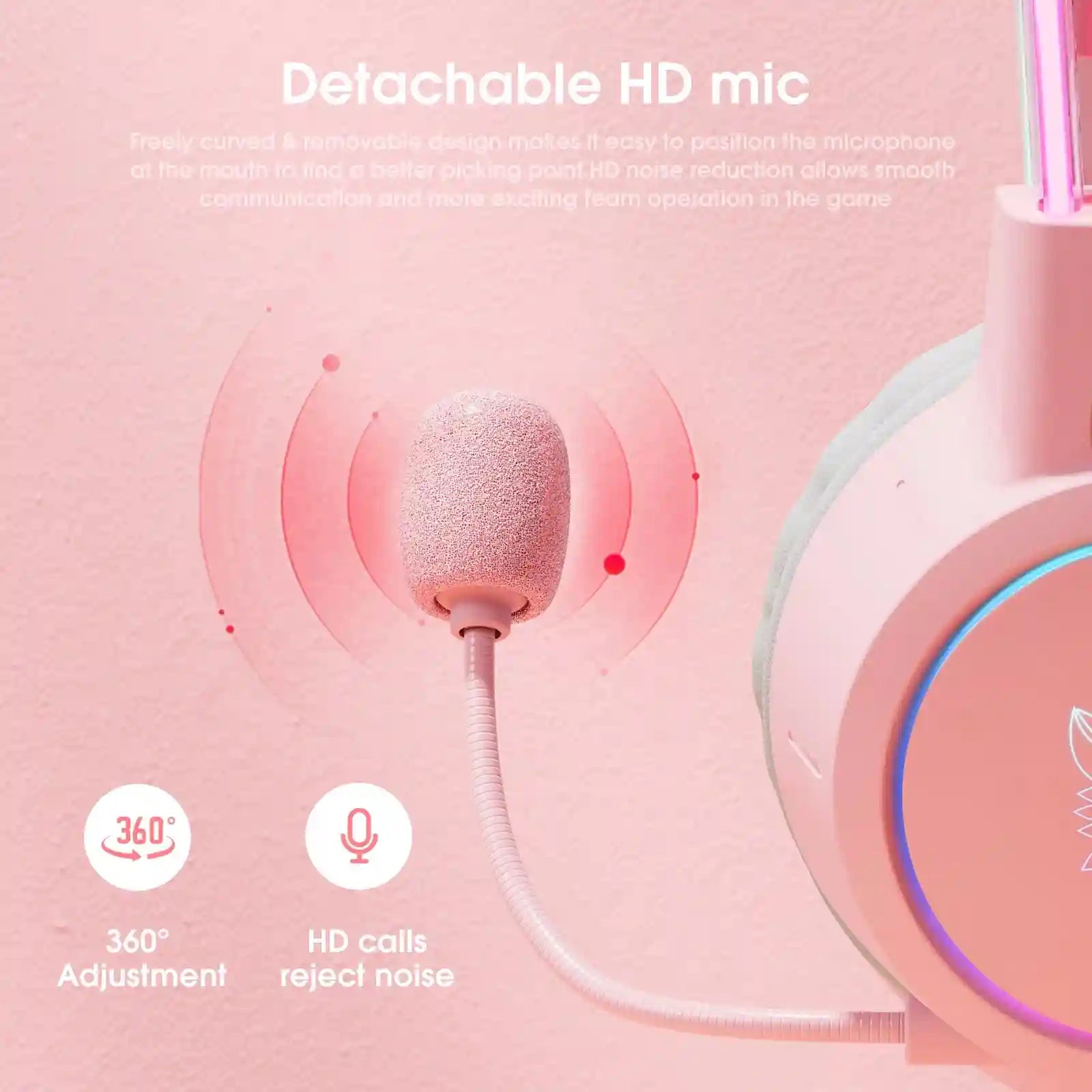 Gaming Headset with Mic - Wired RGB Over-Ear Headphones by Tidesmit Tidesmit