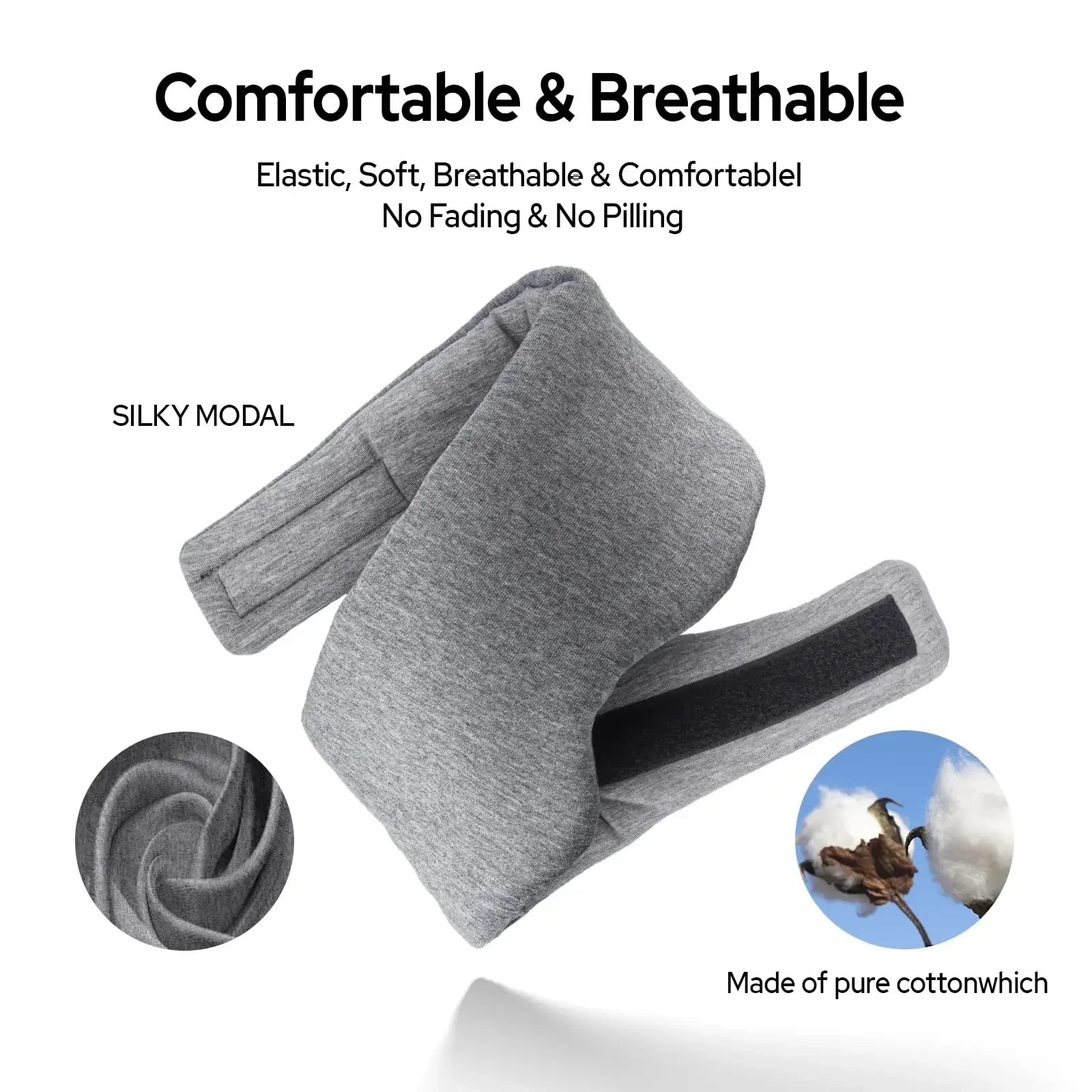 Cotton Sleep Eye Mask,100% Blocking Light Sleeping Mask for Side Sleeper,Soft Zero Pressure Cooling Blackout Eye Masks for Sleep