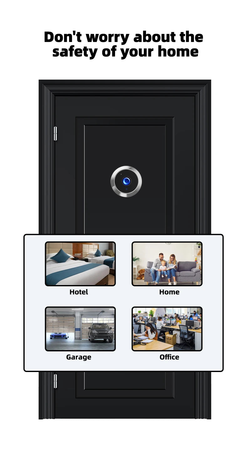 Danmini Visual Doorbell Peephole 4.3'' LCD HD Display Digital Door Viewer 1 Million Pixel 120° Camera Security Cat Eye Door Bell