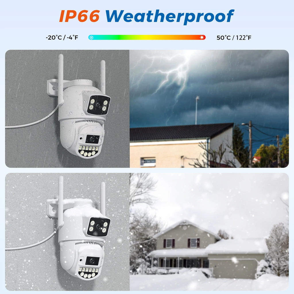 10MP 5K IP Camera Dual Lens 5GHz WIFI PTZ Outdoor Wireless Surveillance Camera Auto Tracking Night Vision Home Security Monitor