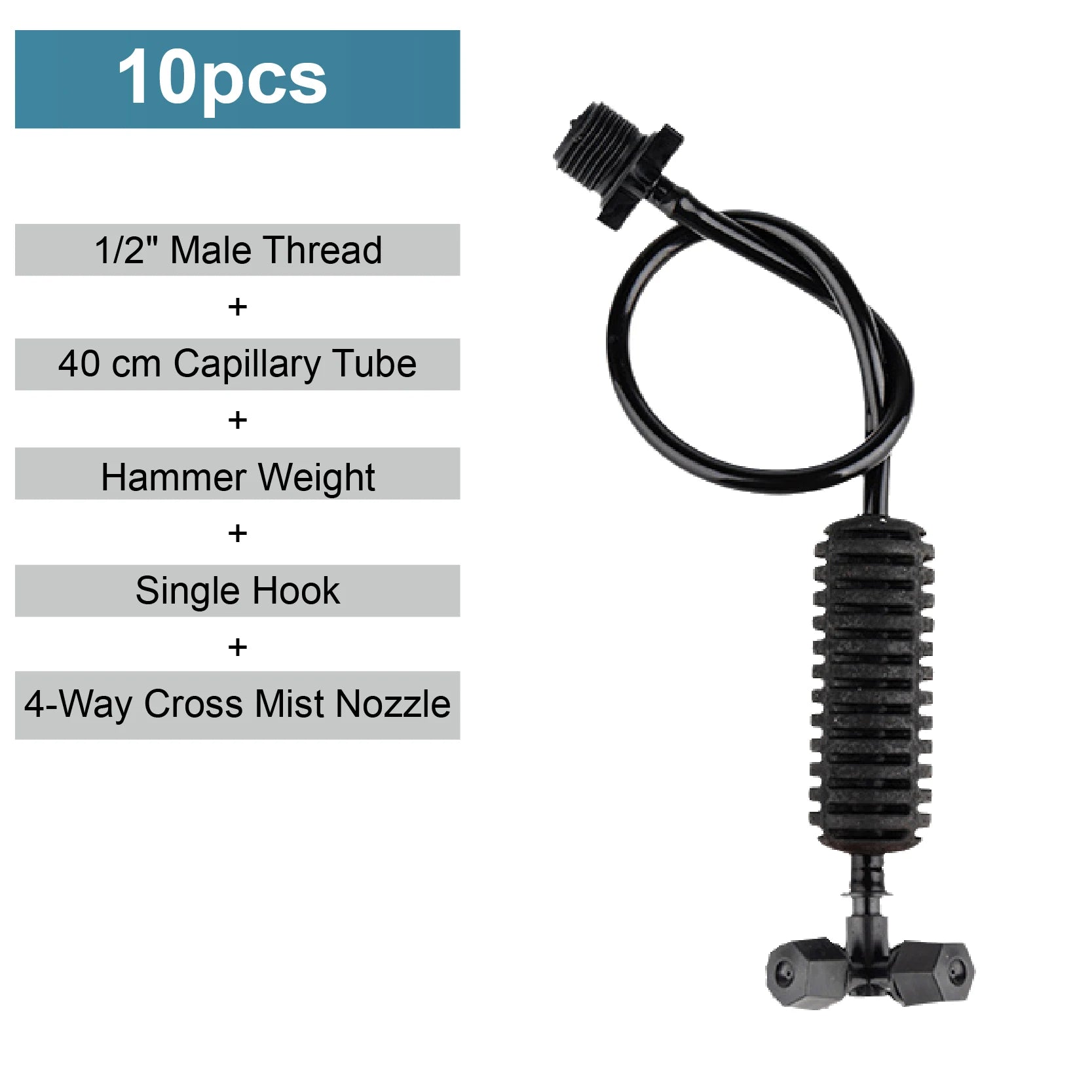 Greenhouse Hanging Mist Sprayer 360° Rotating Irrigation Spray Nozzle Fogging Sprinkler Nozzle for Garden Irrigation