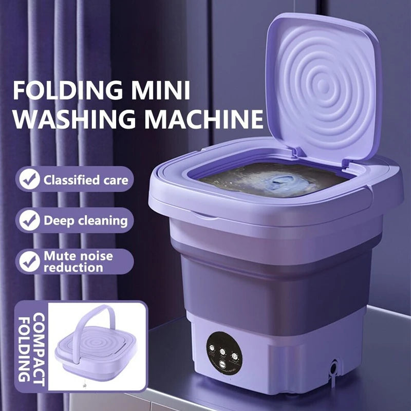 Tidesmit portable foldable washing machine with spin dryer for cleaning underwear, socks, and small laundry items.