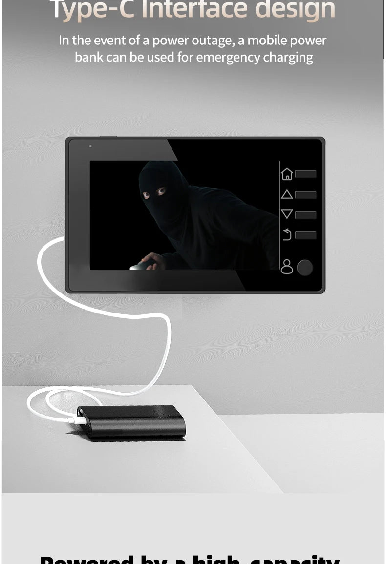 Danmini Visual Doorbell Peephole 4.3'' LCD HD Display Digital Door Viewer 1 Million Pixel 120° Camera Security Cat Eye Door Bell