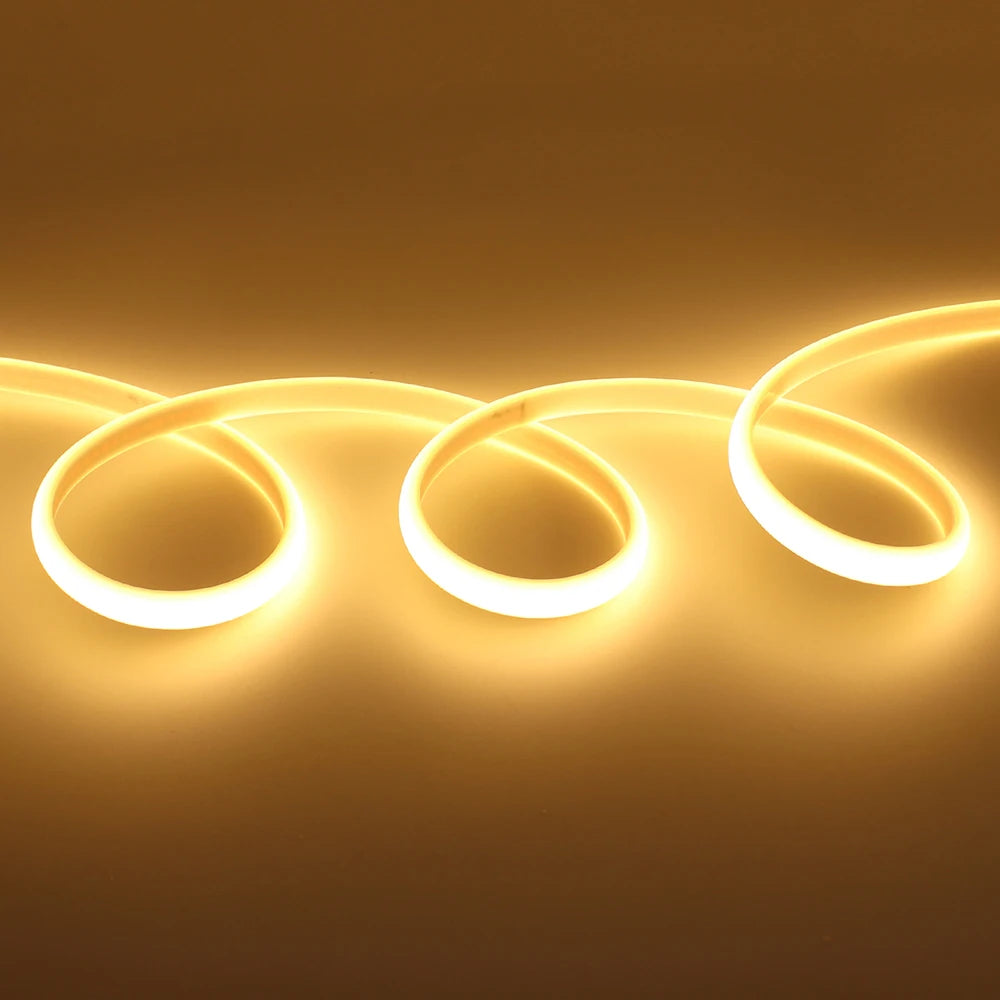 Dimmable 220V COB LED Neon Strip Light 4key Controller EU Plug Flex Tube 3000K 4000K 6000K for Staircase Bar Counter Lighting