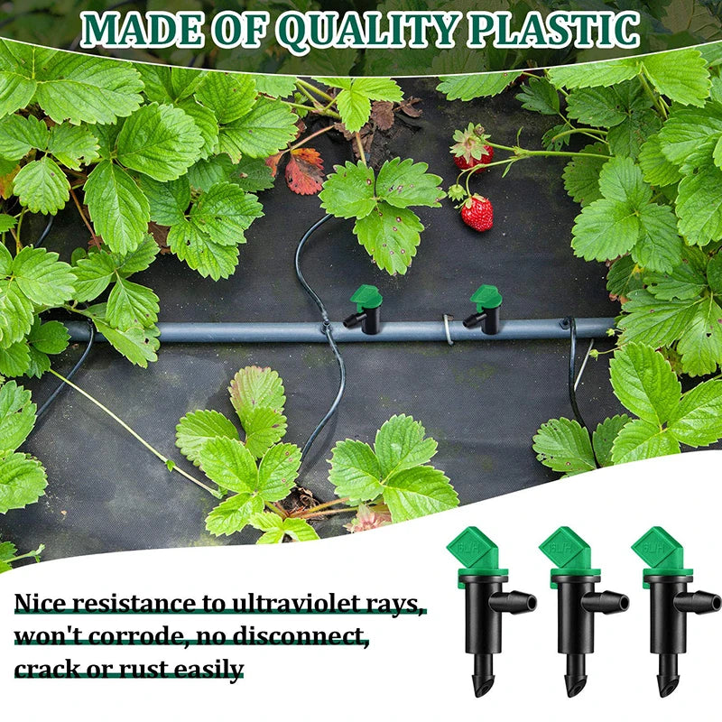60PCS 4GPH Flag Drip Emitter Drip Emitters 16L/H Emitter Sprinkler Drippers System Connect 4mm/7mm Hose for Lawn Vegetables Gard