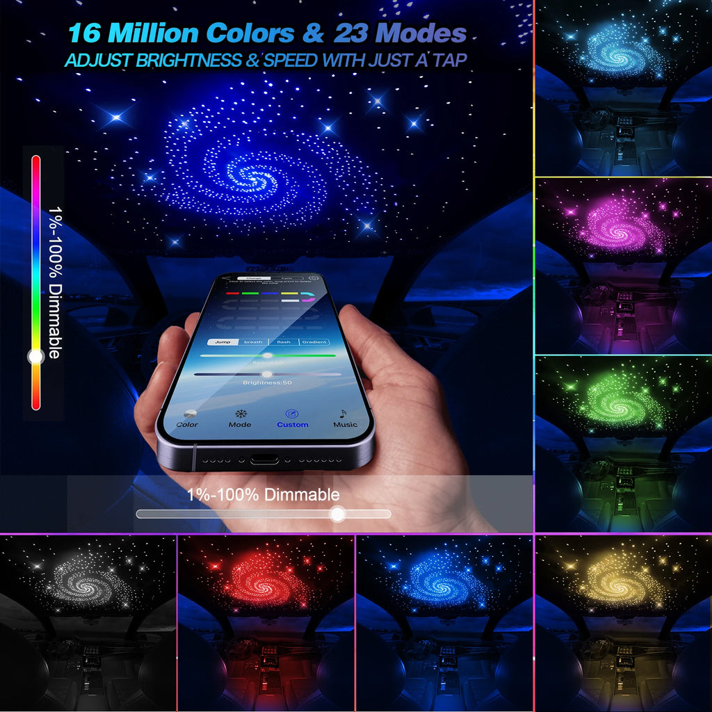 Car Roof Star Light Kit RGB LED Fiber Optic Ceiling 1000 Pcs Tidesmit
