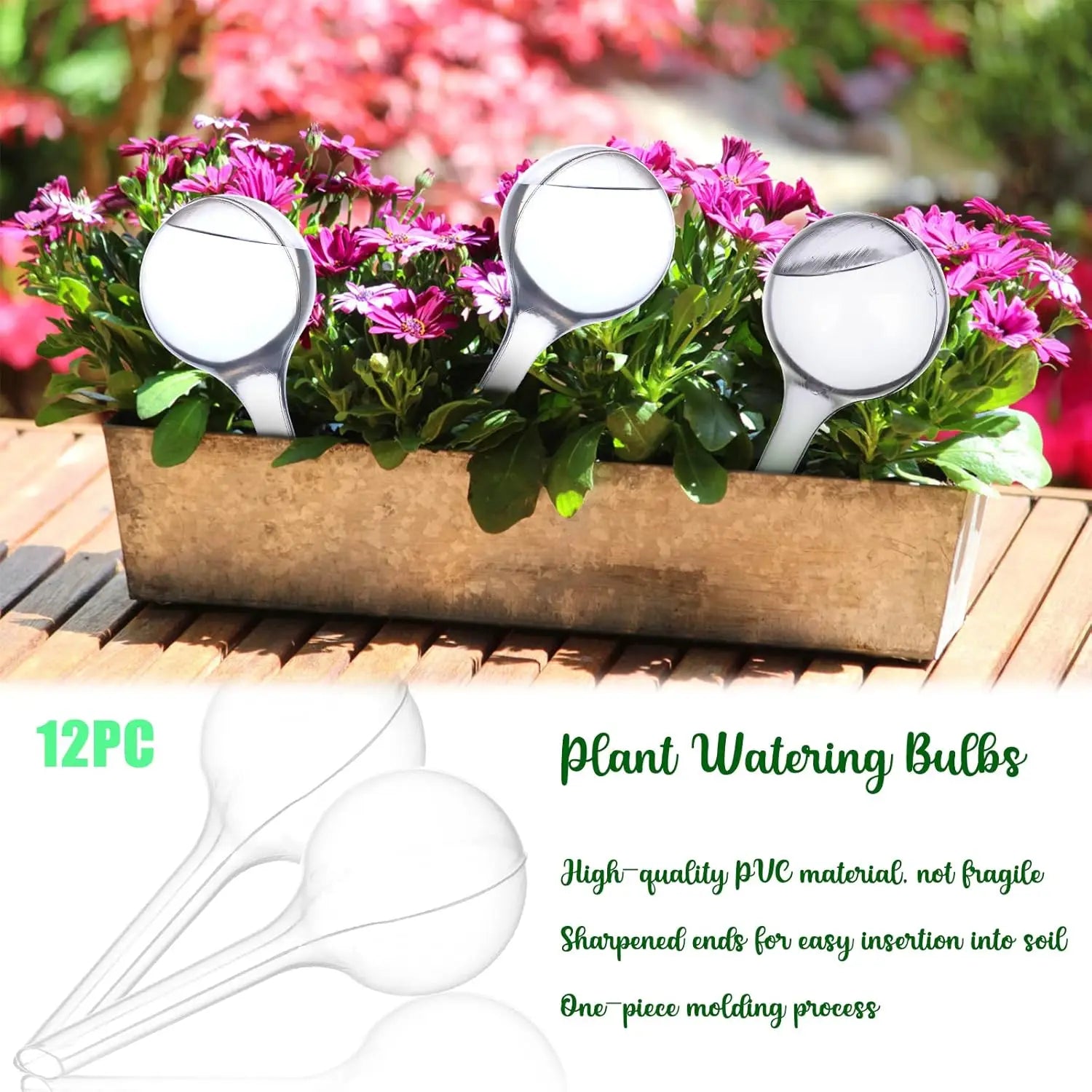 12 Pack Indoor Plant Watering Balls 13x5cm Automatic Self Watering System Transparent Globes for Potted Plants Watering Bulbs