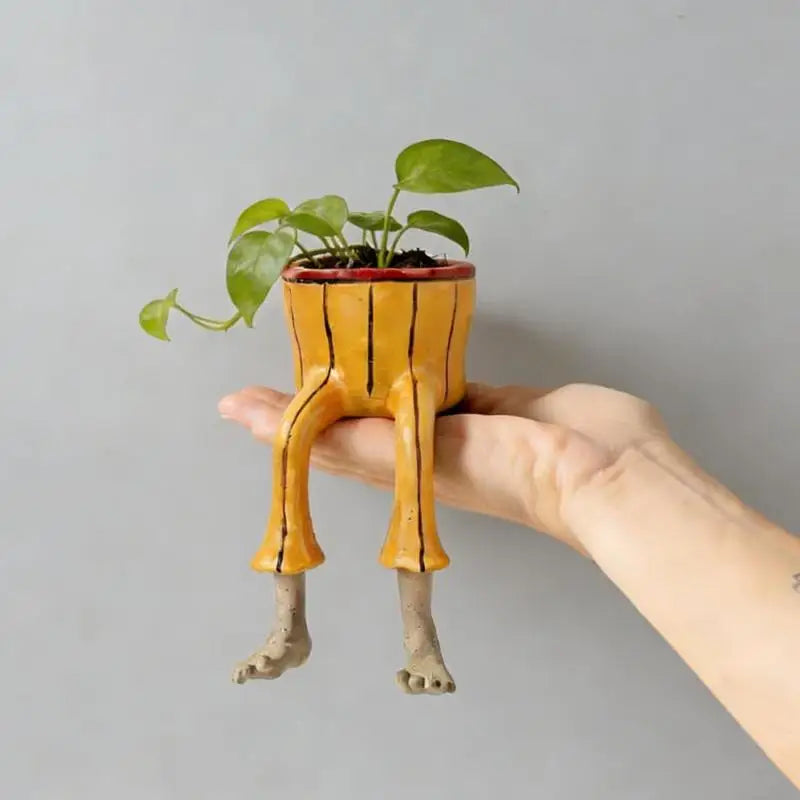 Whimsical Resin Leggy Planter Creative Succulents Flower Pot Home Decor Art Planter Home Office Shelf Decor Gardening Gift