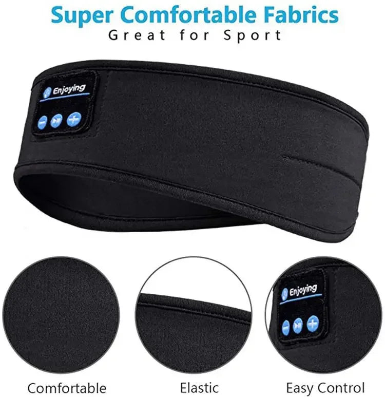 Bluetooth Sleep Headband Wireless Headphones - Breathable Fabric (Gray/Black) Tidesmit