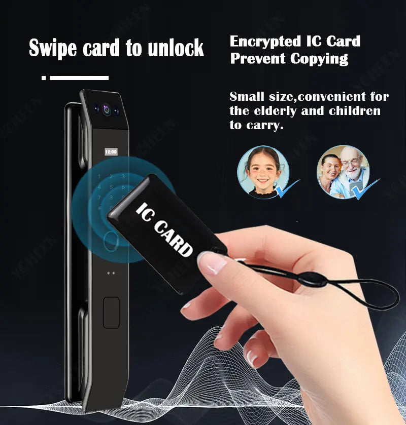 3D Face Recognition Door Lock Tuya App Can Video Intercom Unlock Digital Smart Lock Fingerprint Key Card Nfc Phone Lock