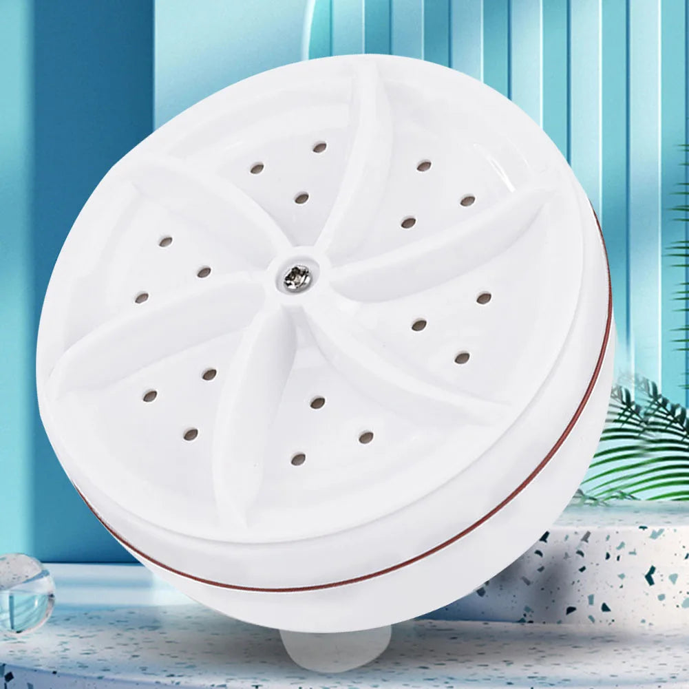 Tidesmit portable mini washing turbine for travel, showing bubble rotation laundry cleaning mechanism