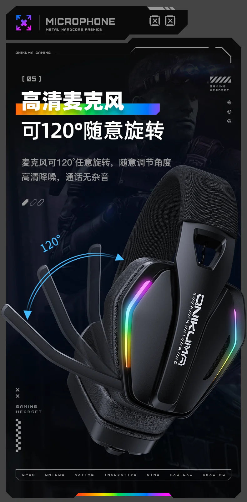 Tidesmit GT826 Wireless Over-Ear Gaming Headphones with Bluetooth 5.3 Tidesmit