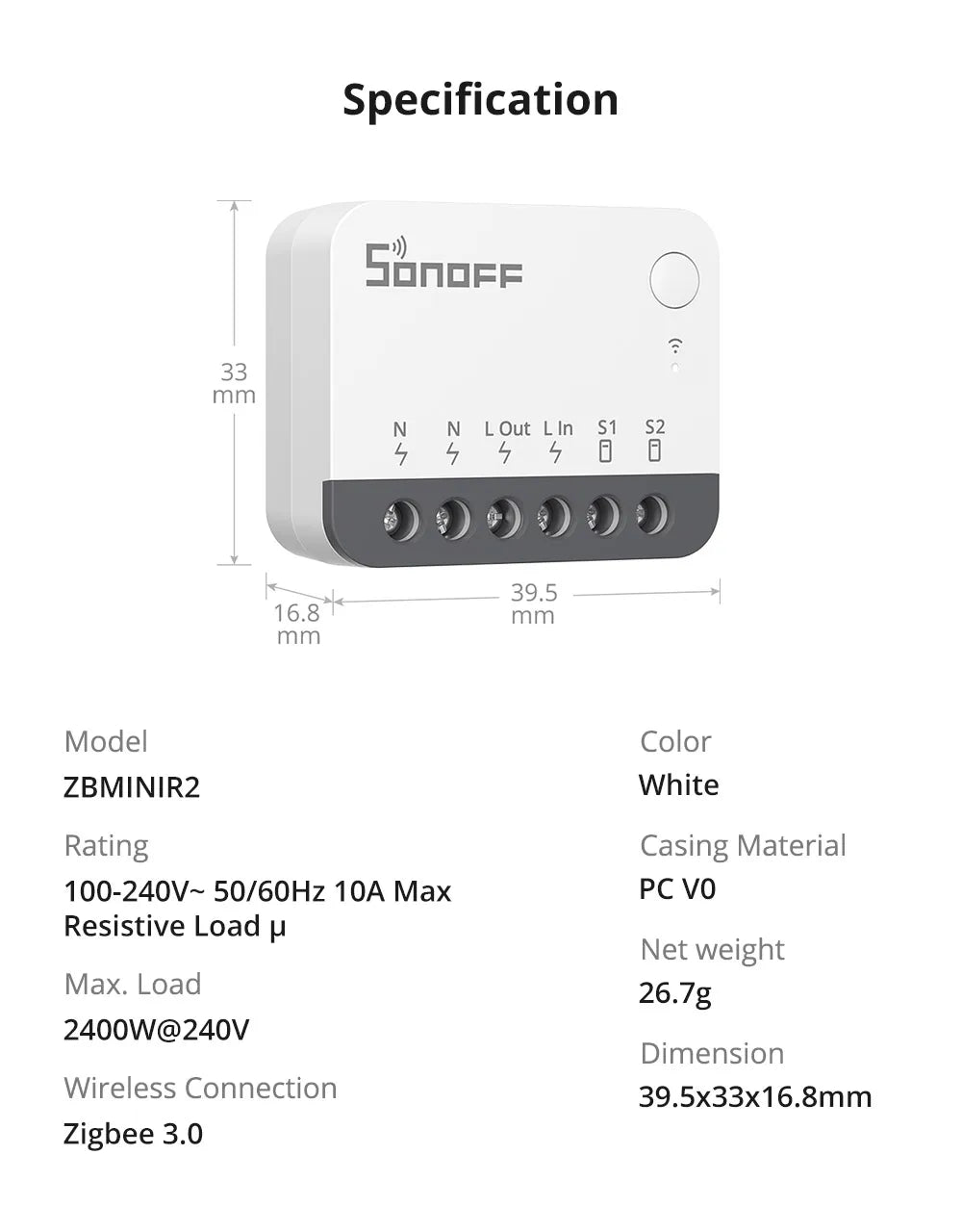 Zigbee Smart Switch Module ZBMINIR2 | Remote Relay Control Tidesmit