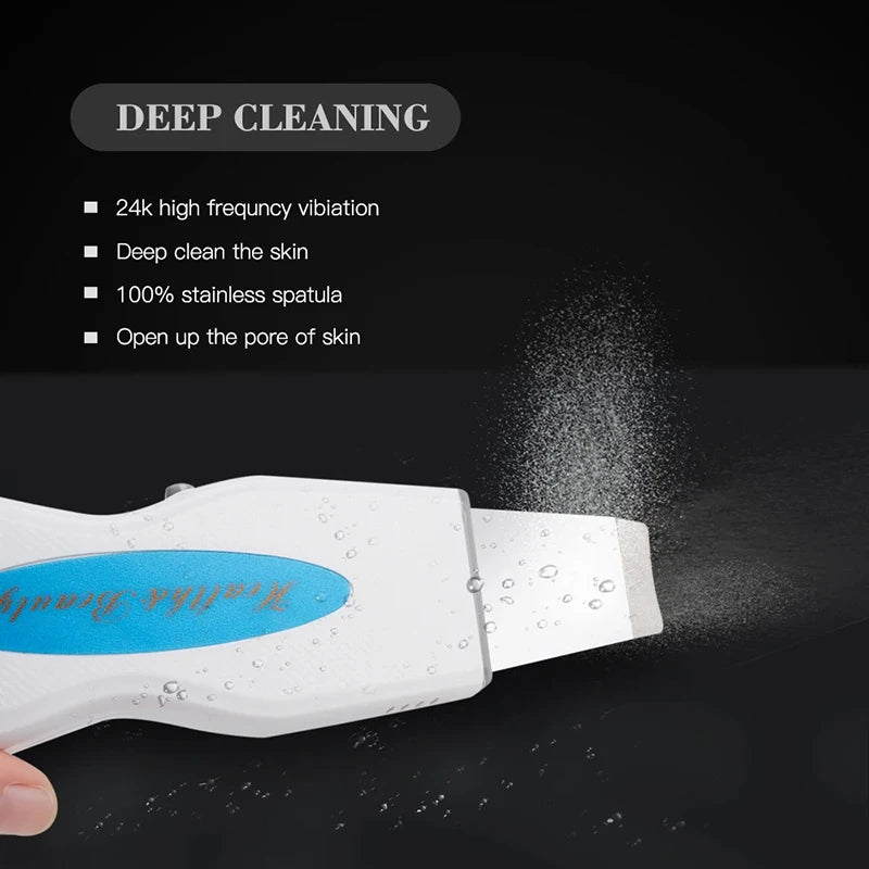Ultrasonic Skin Scrubber Facial Cleanser - Professional Pore Exfoliator Scrubs Treatments Tidesmit