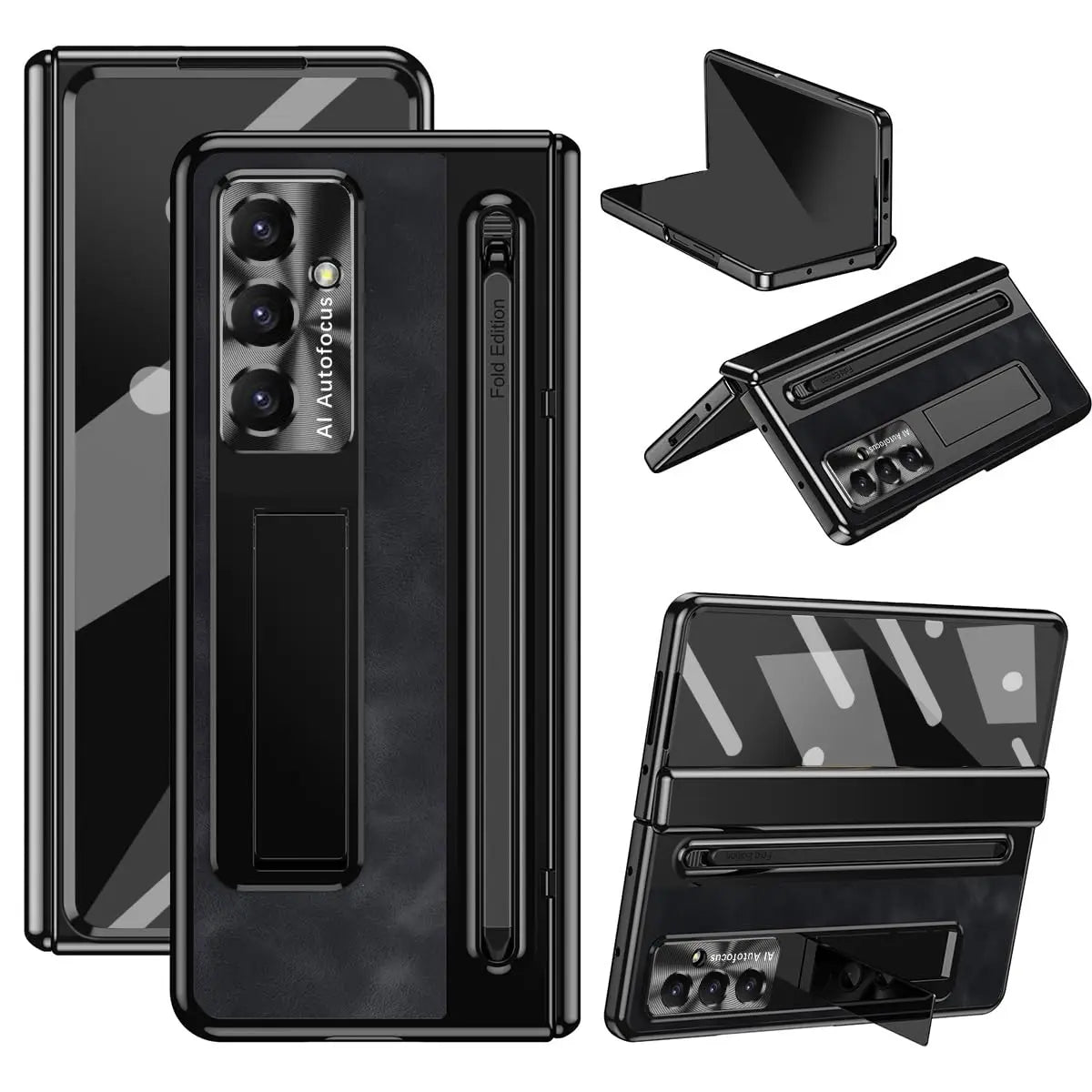 Samsung Galaxy Z Fold 7 Case with S Pen Holder and Kickstand black China Mainland Tidesmit